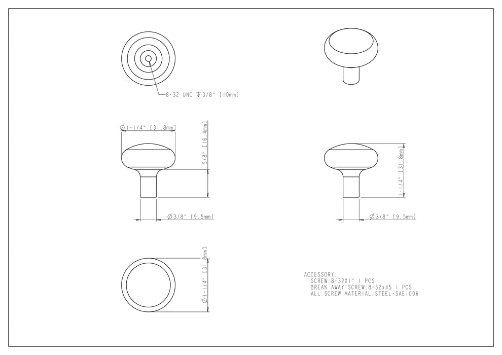 Loxley Cabinet Knob by Jeffrey Alexander