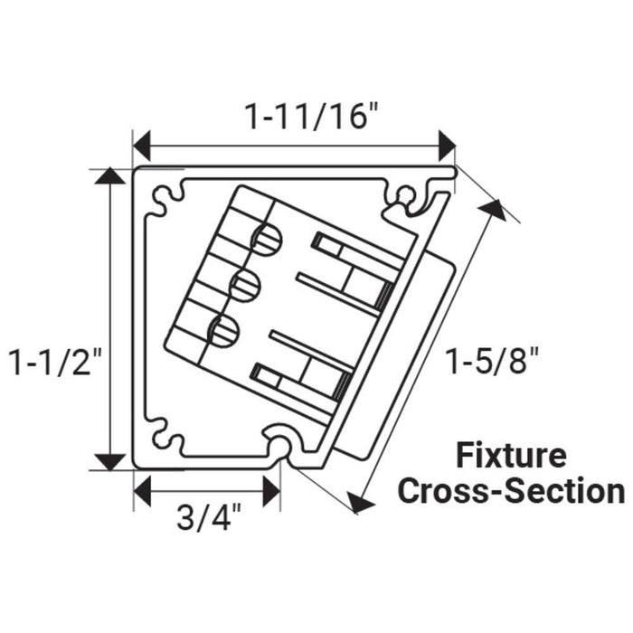 Task Lighting Slim Profile APT Series Under-Cabinet Angled Power Strip with USB-A/C