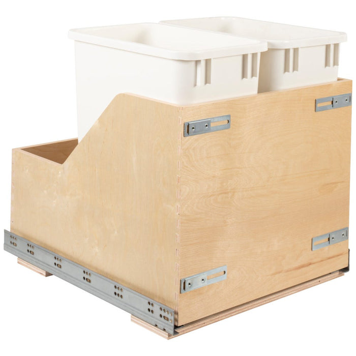 Wood Bottom-Mount Soft-Close Trashcan Pullout for Door Mounting | Kitchen Trash & Recycling Cabinet Organizer