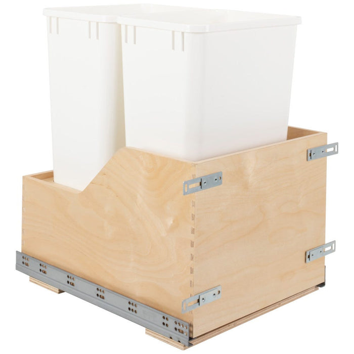 Wood Bottom-Mount Soft-Close Trashcan Pullout for Door Mounting | Kitchen Trash & Recycling Cabinet Organizer