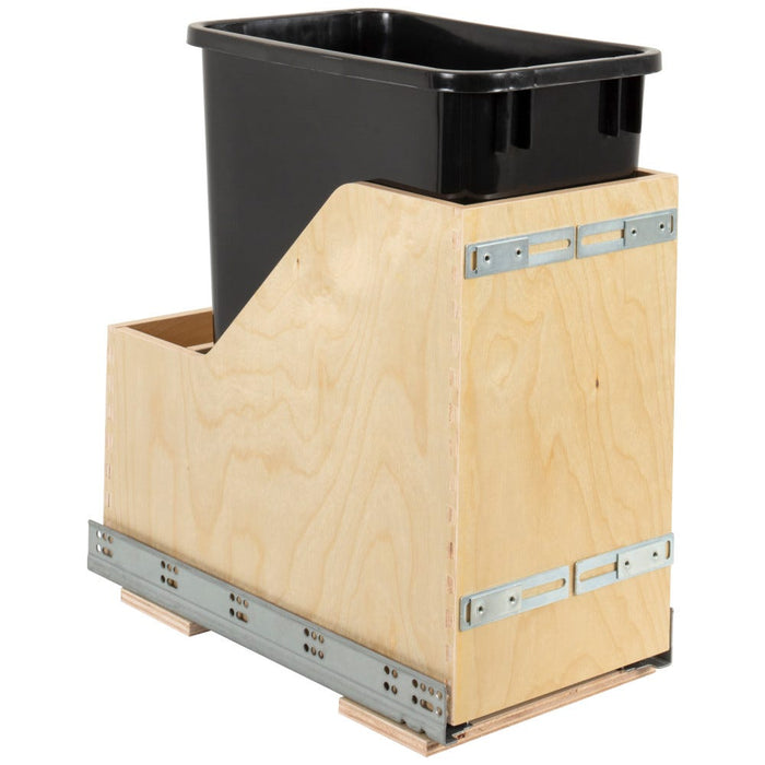 Wood Bottom-Mount Soft-Close Trashcan Pullout for Door Mounting | Kitchen Trash & Recycling Cabinet Organizer