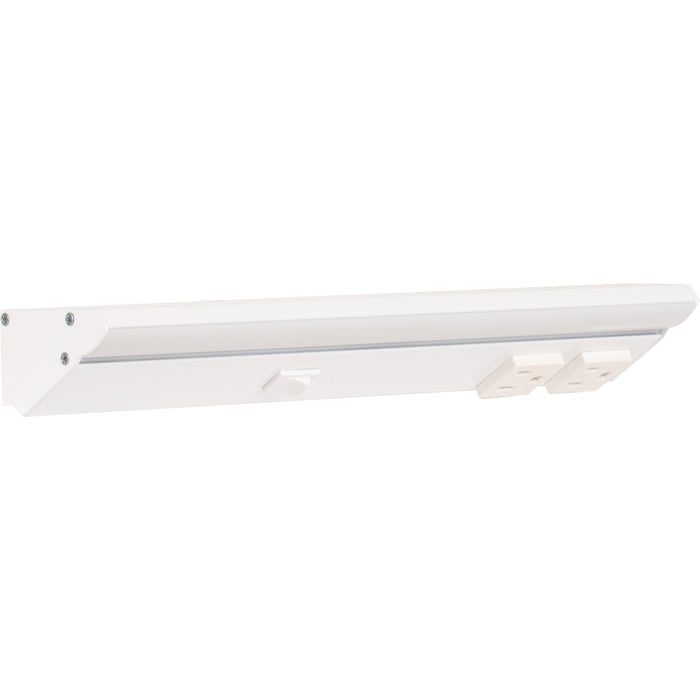 Task Lighting DV Series Single White Lighted Power Strip | Built-In Power Under-Cabinet LED Lighting & Outlets