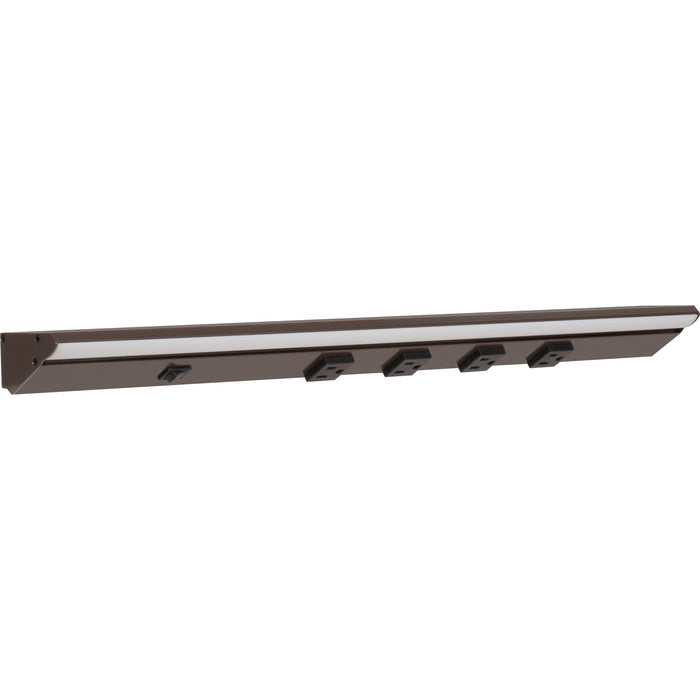 Task Lighting DV Series Single White Lighted Power Strip | Built-In Power Under-Cabinet LED Lighting & Outlets