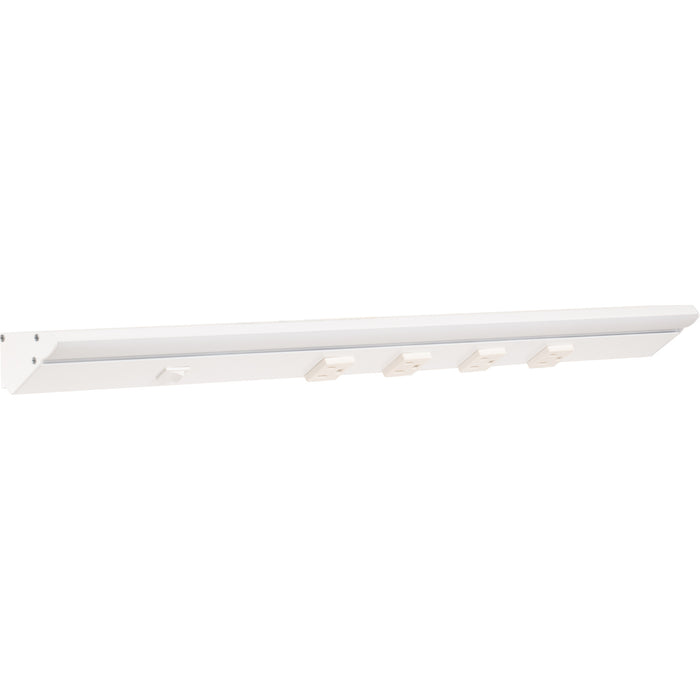 Task Lighting DV Series Single White Lighted Power Strip | Built-In Power Under-Cabinet LED Lighting & Outlets