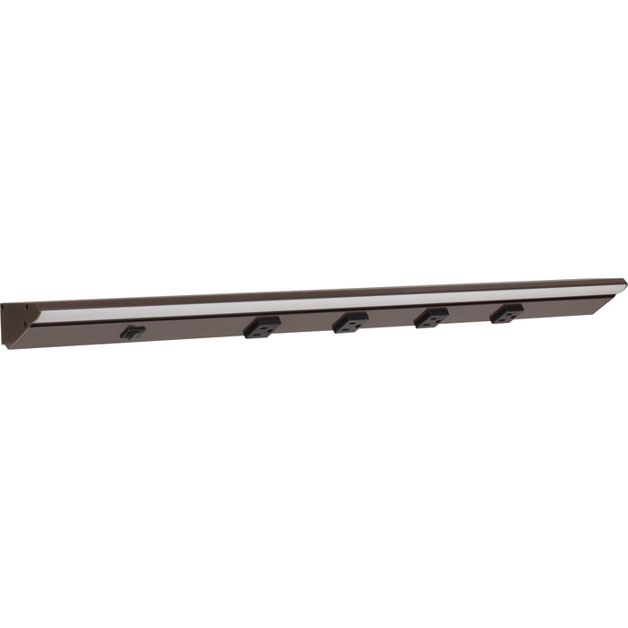 Task Lighting DV Series Single White Lighted Power Strip | Built-In Power Under-Cabinet LED Lighting & Outlets