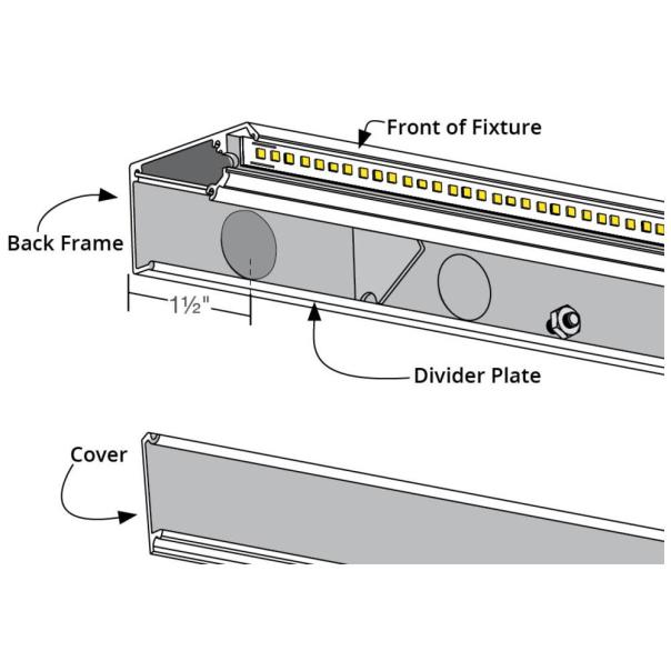 Task Lighting RM Series Single White Lighted Power Strip | Under-Cabinet LED Lighting & Hardwired Power