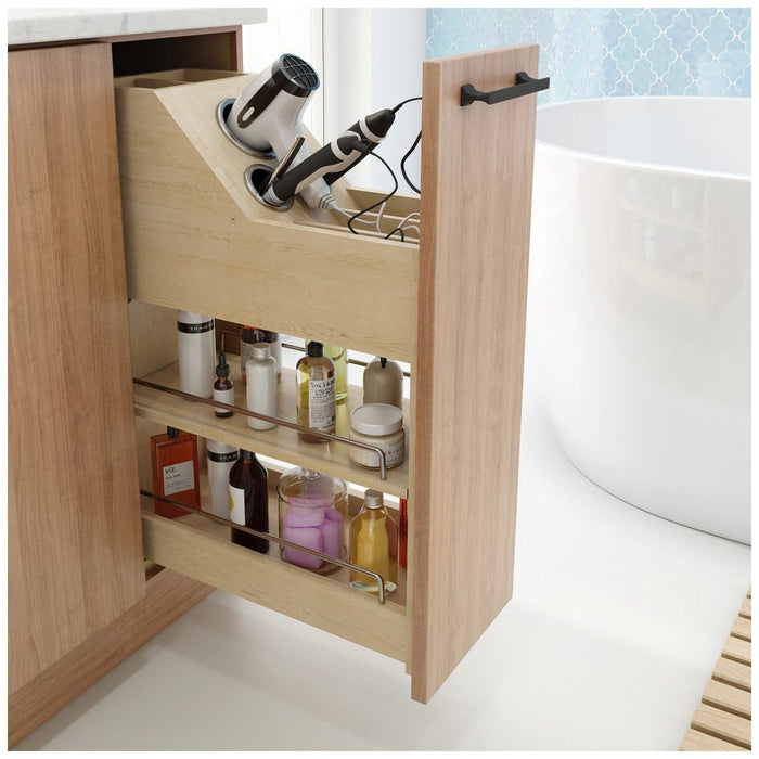 Grooming Insert for Vanity Pullout | Hair Dryer & Hot Tool Organizer with Heat-Shielded Canisters