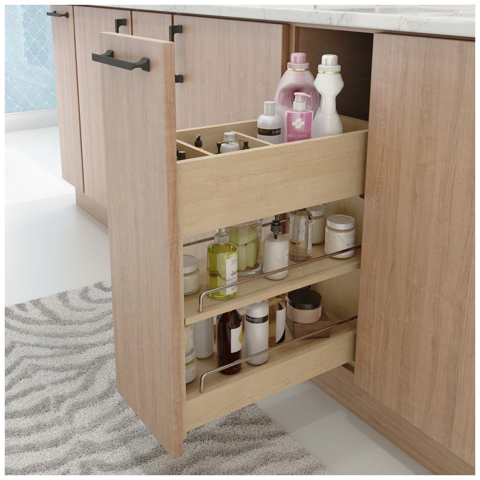 8" "No Wiggle" Soft-Close Vanity Cabinet Pullout | Patented Anti-Wobble Bathroom Organizer