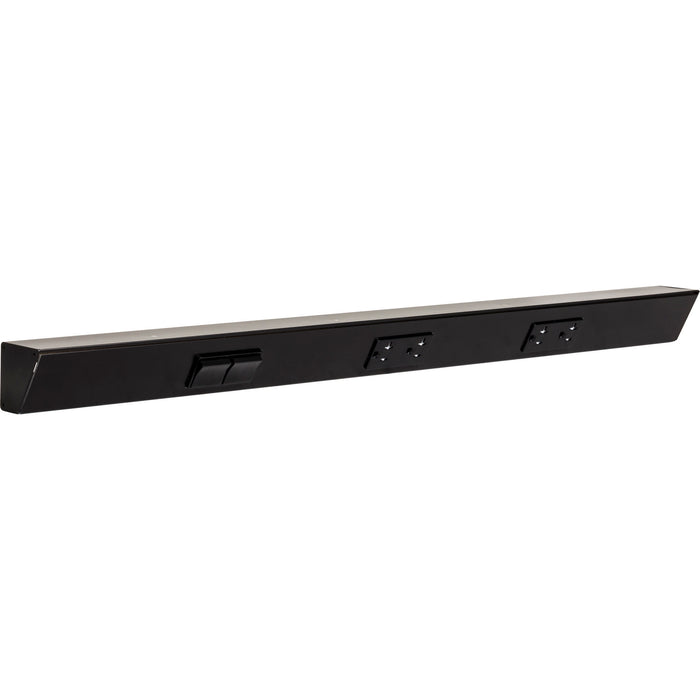 Task Lighting TR Series Angled Power Strip with Switch - Black, 30", Switch on Left