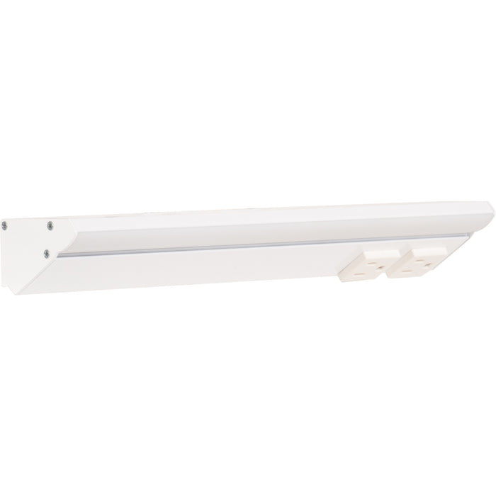 Task Lighting RM Series Single White Lighted Power Strip | Under-Cabinet LED Lighting & Hardwired Power