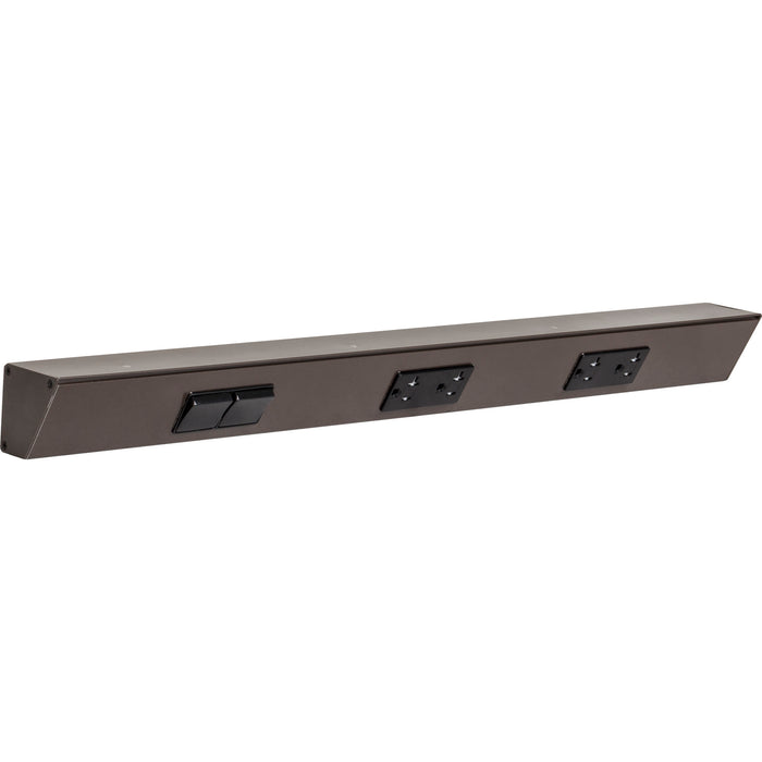 Task Lighting TR Series Angled Power Strip with Switch - Bronze, 24", Switch on Left