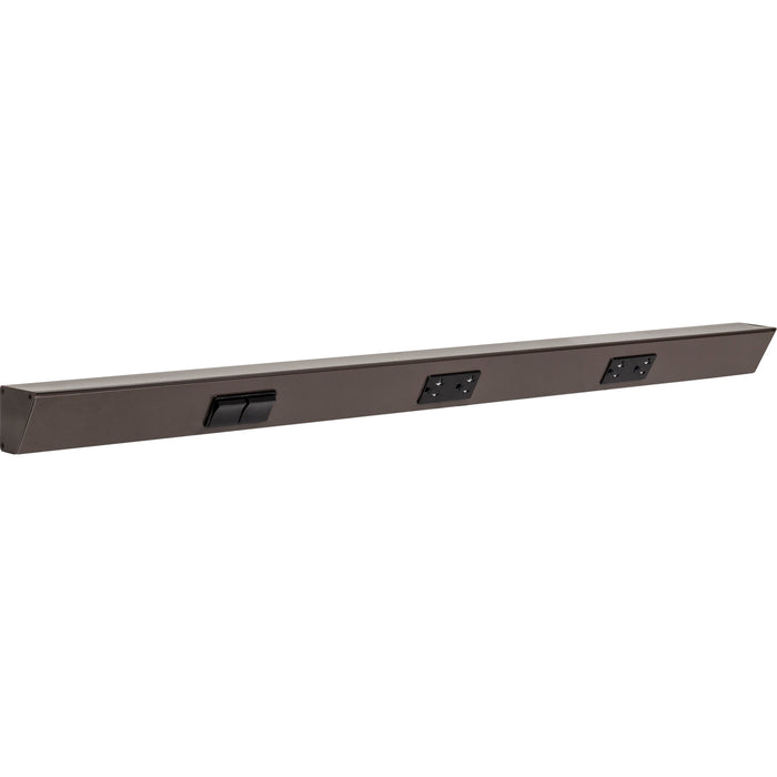 Task Lighting TR Series Angled Power Strip with Switch - Bronze, 36", Switch on Left