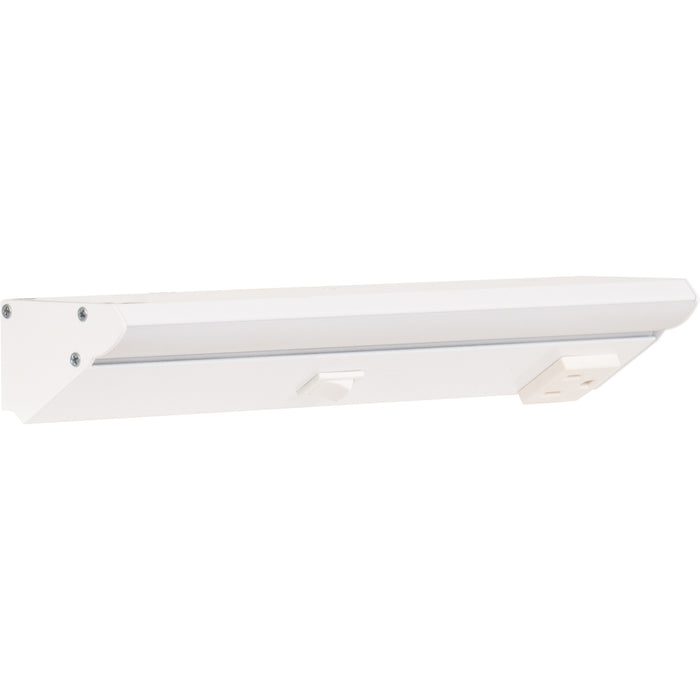 Task Lighting DV Series Single White Lighted Power Strip | Built-In Power Under-Cabinet LED Lighting & Outlets