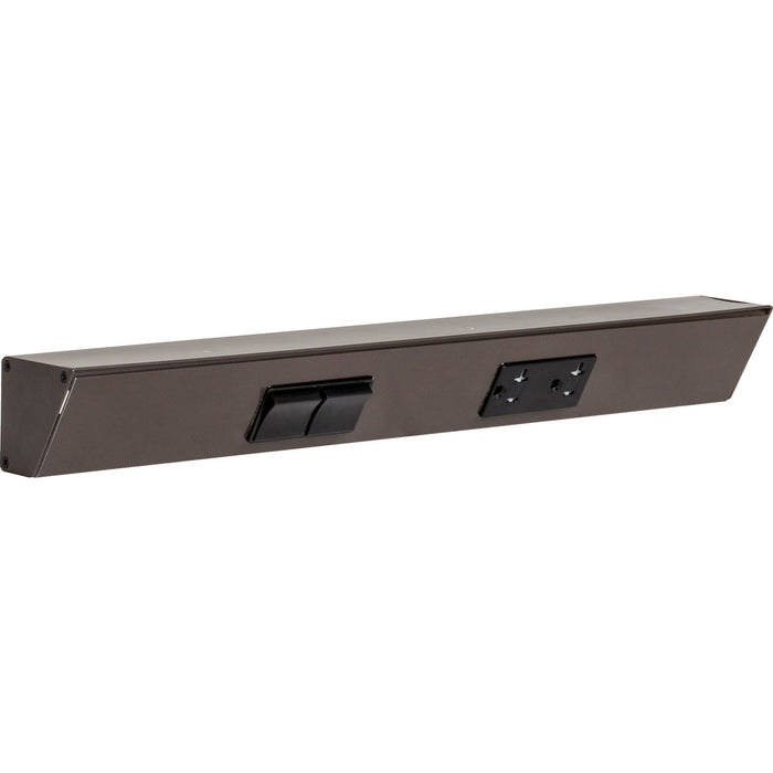 Task Lighting TR Series Angled Power Strip with Switch - Bronze, 18", Switch on Left