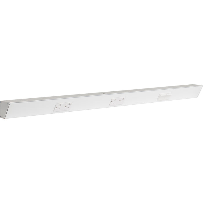 Task Lighting TR Series Angled Power Strip with Switch - White, 36", Switch on Right