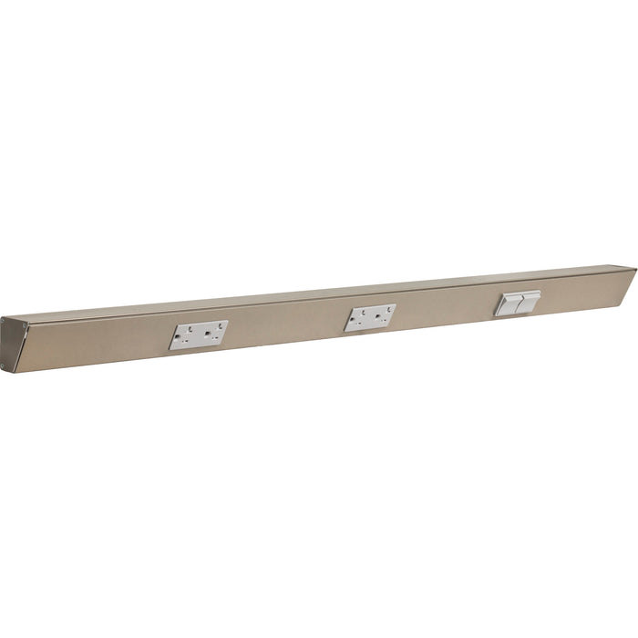 Task Lighting TR Series Angled Power Strip with Switch - Satin Nickel, 36", Switch on Right
