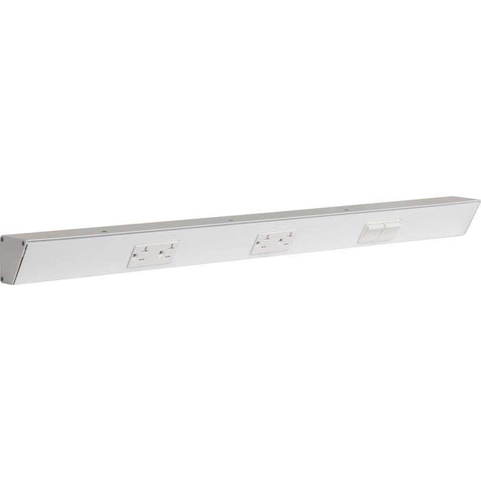 Task Lighting TR Series Angled Power Strip with Switch - White, 30", Switch on Right
