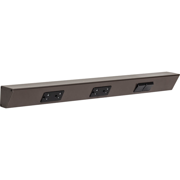 Task Lighting TR Series Angled Power Strip with Switch - Bronze, 24", Switch on Right