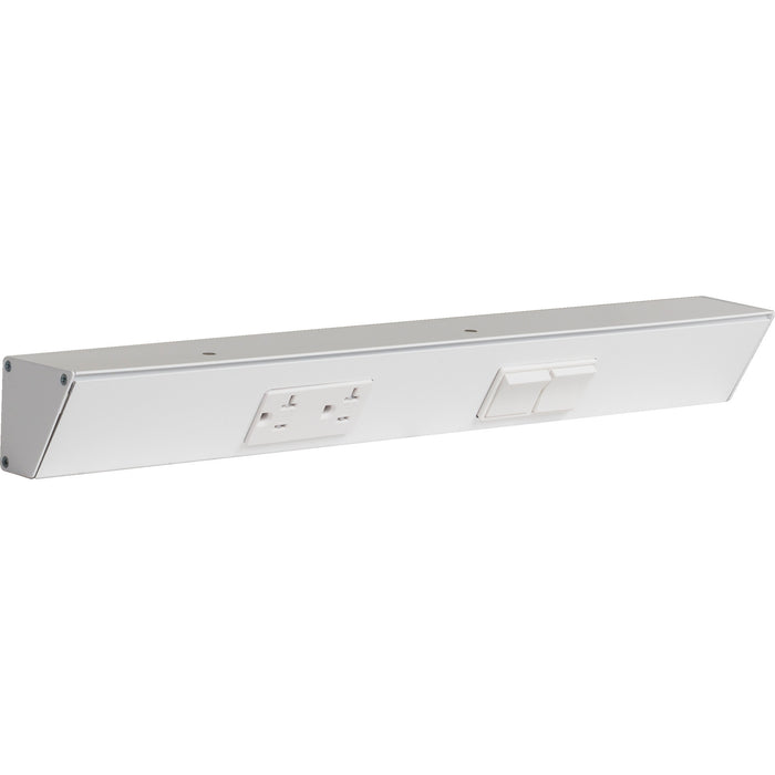 Task Lighting TR Series Angled Power Strip with Switch - White, 18", Switch on Right