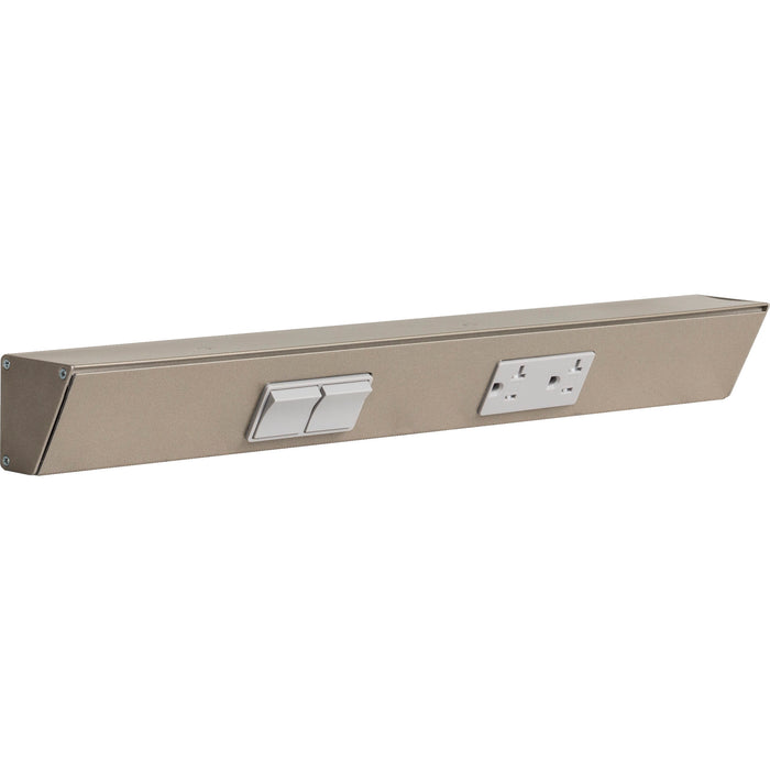 Task Lighting TR Series Angled Power Strip with Switch - Satin Nickel, 18", Switch on Left
