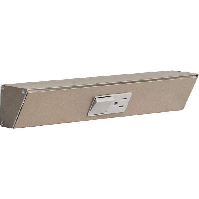 Task Lighting TR Series Angled Power Strip with Switch - Satin Nickel, 12", Switch on Right