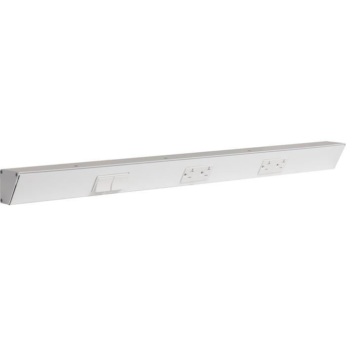 Task Lighting TR Series Angled Power Strip with Switch - White, 30", Switch on Left