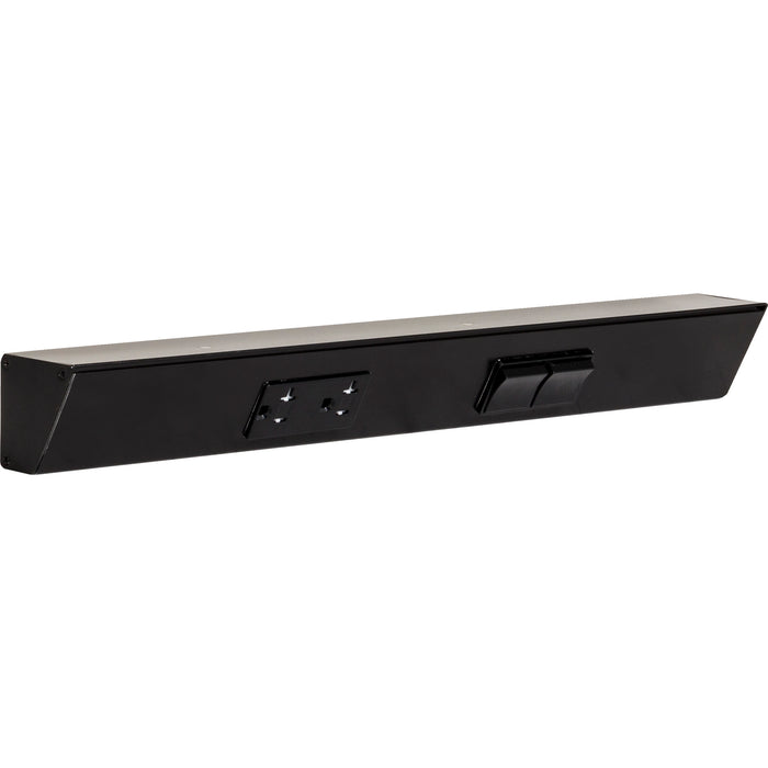 Task Lighting TR Series Angled Power Strip with Switch - Black, 18", Switch on Right