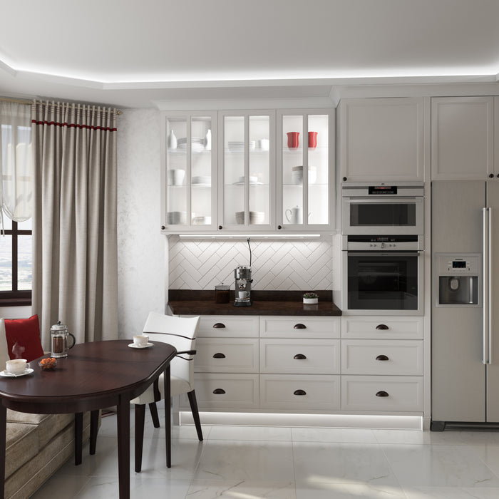 Task Lighting RM Series Single White Lighted Power Strip | Under-Cabinet LED Lighting & Hardwired Power