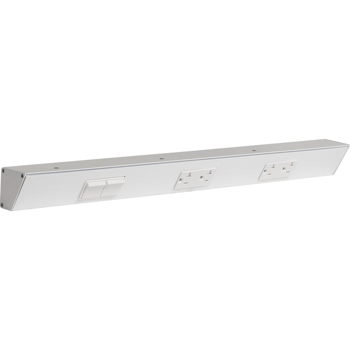 Task Lighting TR Series Angled Power Strip with Switch - White, 24", Switch on Left