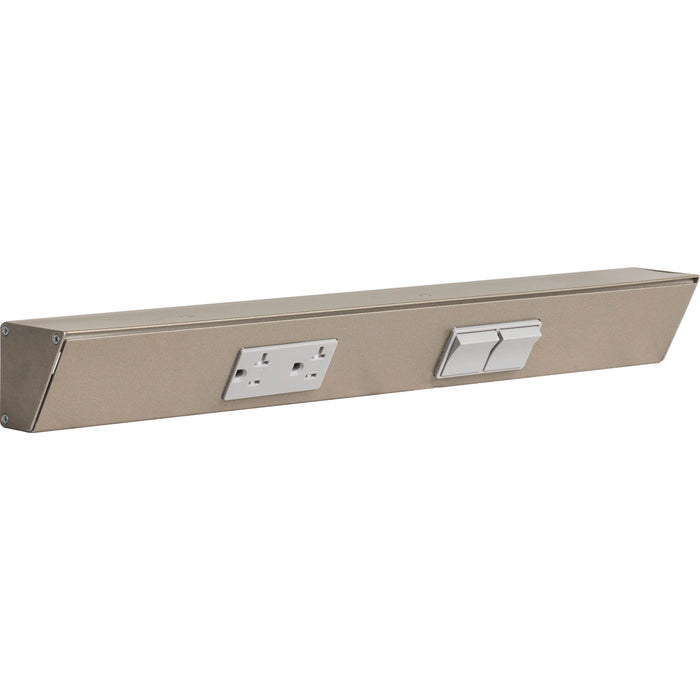 Task Lighting TR Series Angled Power Strip with Switch - Satin Nickel, 18", Switch on Right