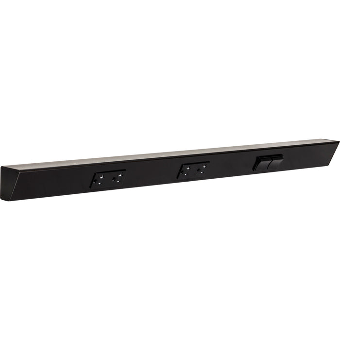 Task Lighting TR Series Angled Power Strip with Switch - Black, 30", Switch on Right