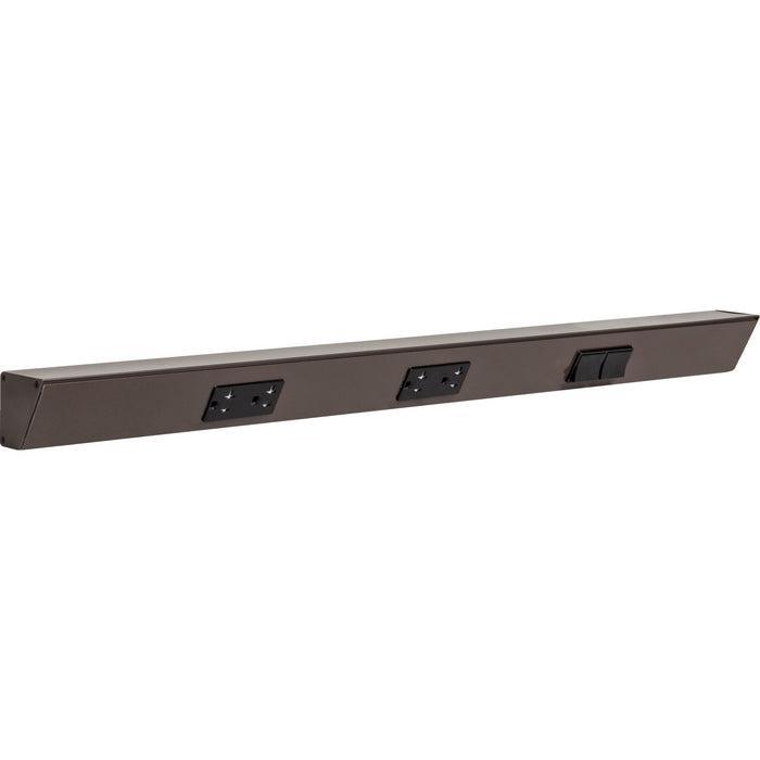 Task Lighting TR Series Angled Power Strip with Switch - Bronze, 30", Switch on Right