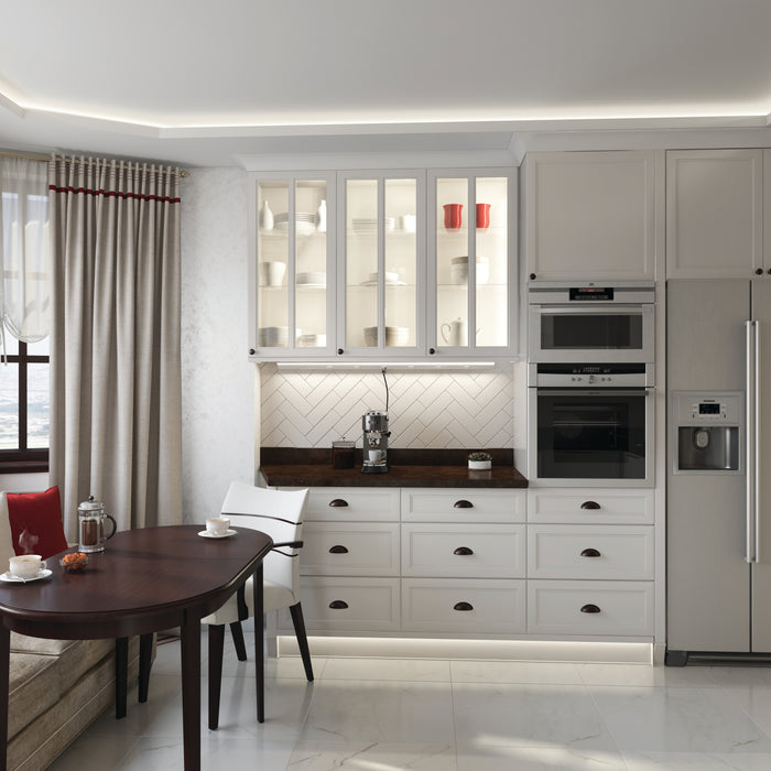 Task Lighting RM Series Single White Lighted Power Strip | Under-Cabinet LED Lighting & Hardwired Power