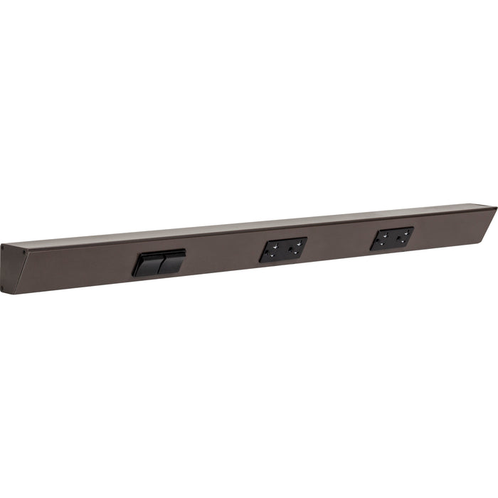 Task Lighting TR Series Angled Power Strip with Switch - Bronze, 30", Switch on Left