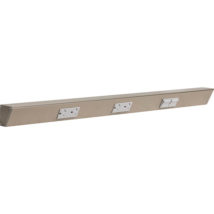 Task Lighting TR Series Angled Power Strip with Switch - Satin Nickel, 30", Switch on Right