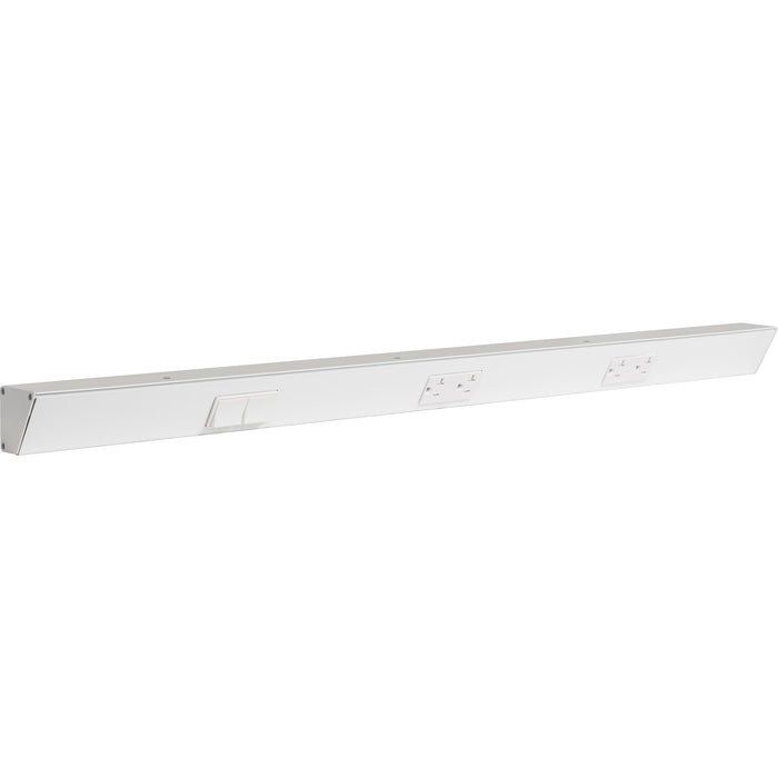 Task Lighting TR Series Angled Power Strip with Switch - White, 36", Switch on Left