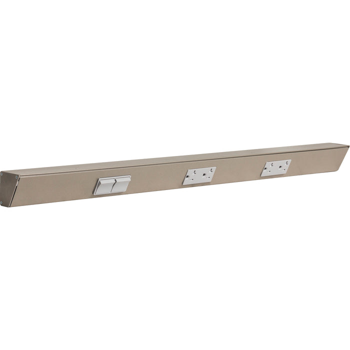 Task Lighting TR Series Angled Power Strip with Switch - Satin Nickel, 30", Switch on Left