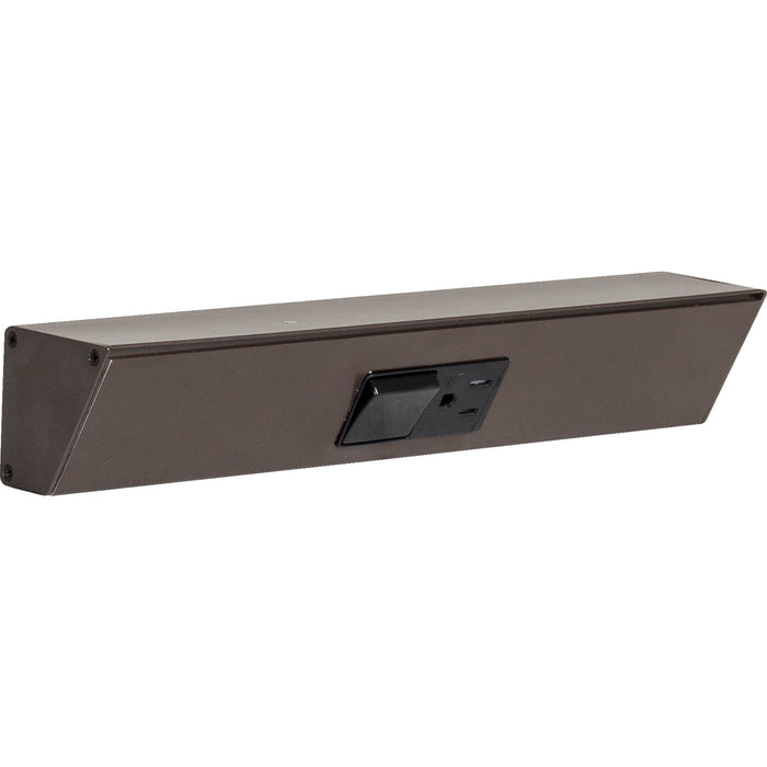 Task Lighting TR Series Angled Power Strip with Switch - Bronze, 12", Switch on Right