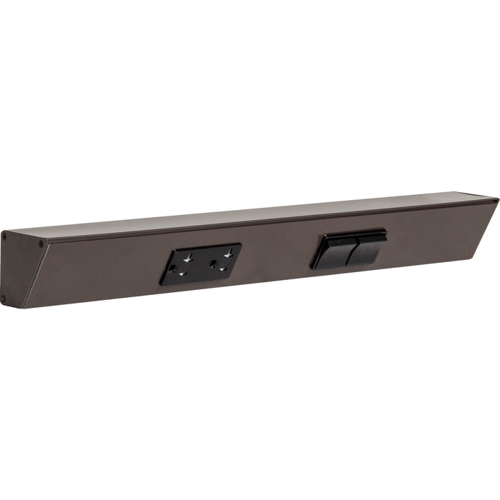 Task Lighting TR Series Angled Power Strip with Switch - Bronze, 18", Switch on Right