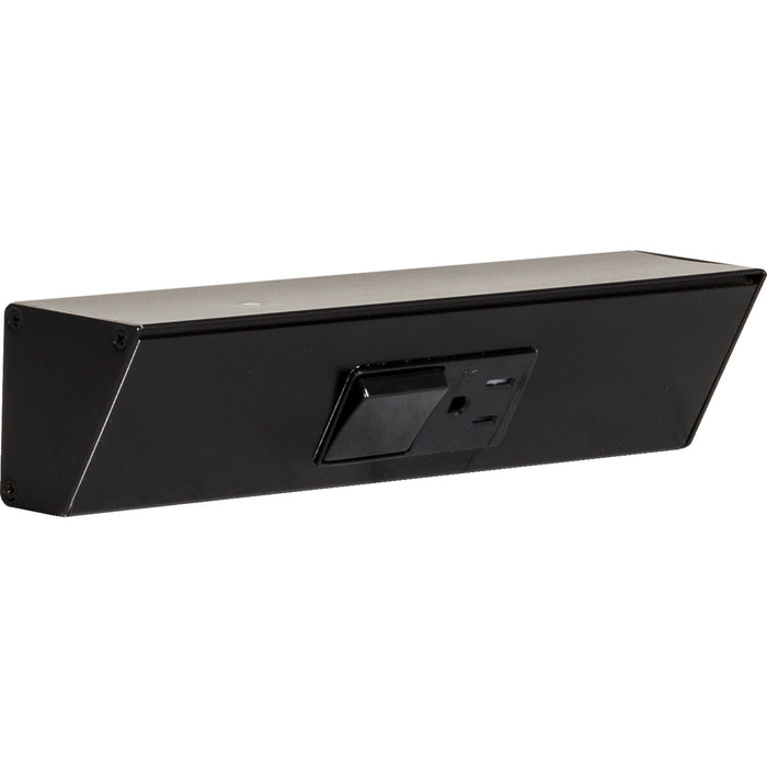 Task Lighting TR Series Angled Power Strip with Switch - Black, 9", Switch on Right