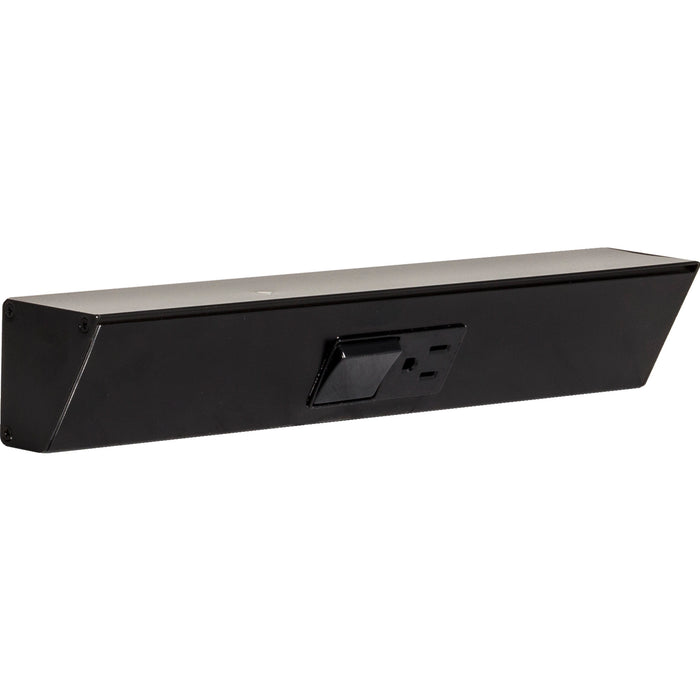 Task Lighting TR Series Angled Power Strip with Switch - Black, 12", Switch on Right