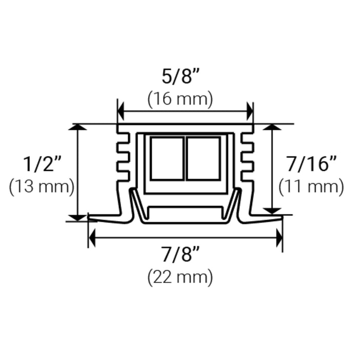 Task Lighting LV2P Recessed Linear Fixture, 225 Lm/Ft