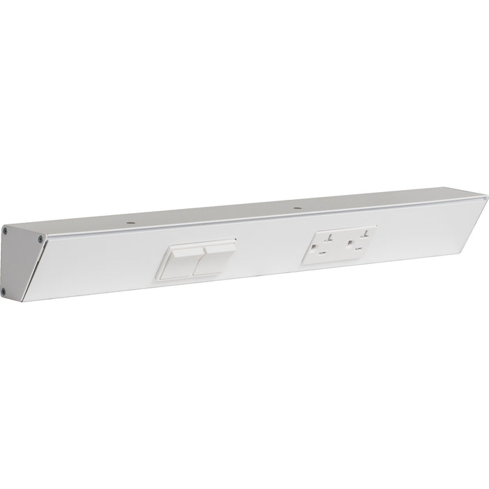 Task Lighting TR Series Angled Power Strip with Switch - White, 18", Switch on Left