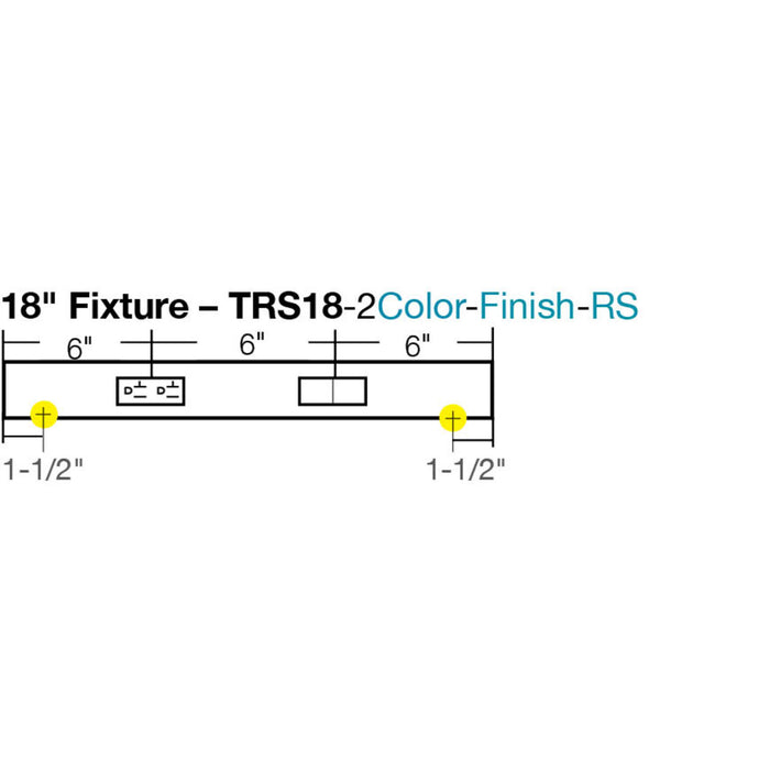 Task Lighting TRS Series Under Cabinet Angled Power Strip with Switch